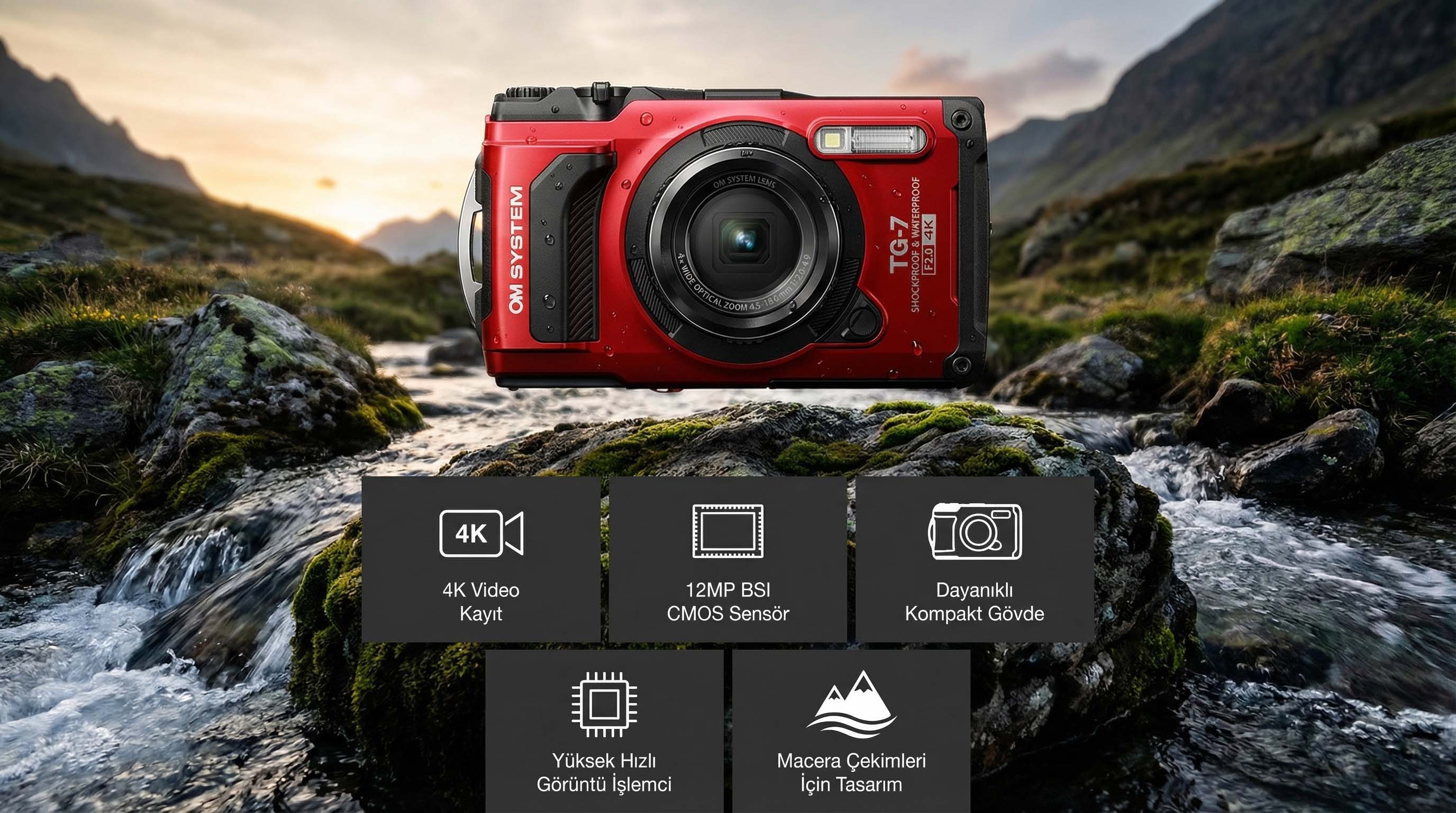 Olympus OM System TG-7 Su Geçirmez Tasarım ile 15 Metre Derinlikte Çekim