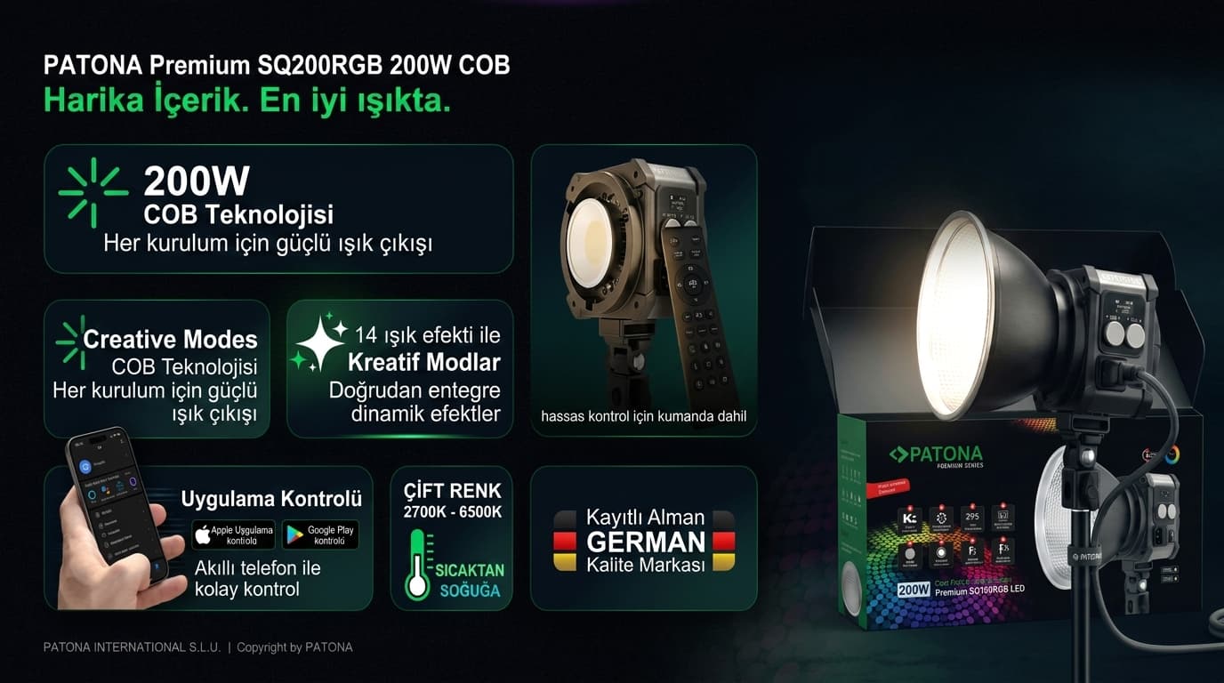 PATONA Premium SQ200RGB uygulama kontrolü